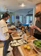 Preparing the first meal